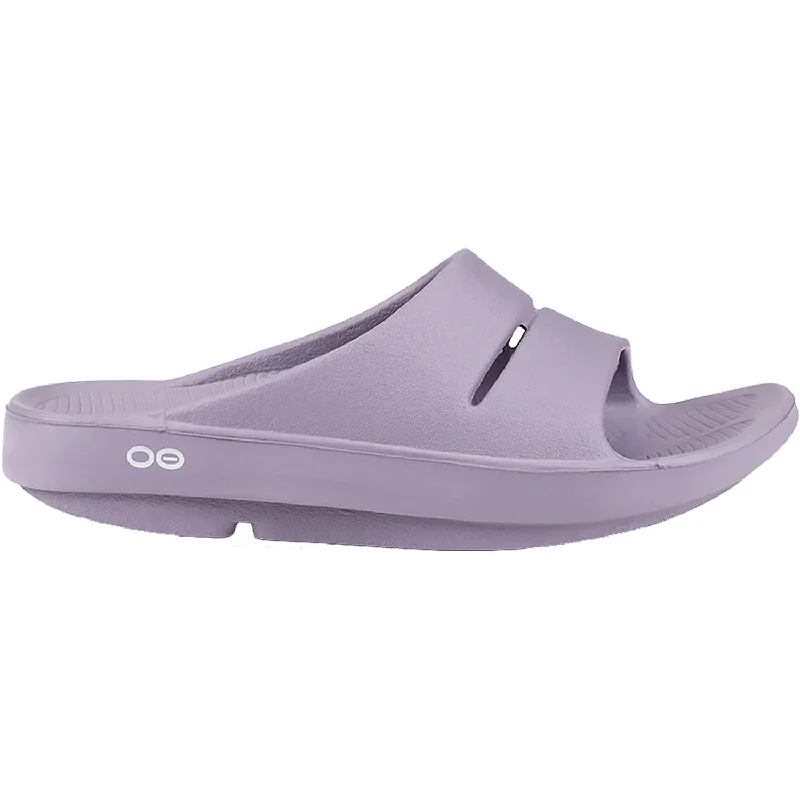 Men's sandals with a rubber sole for tractionWomen's OOFOS OOahh Mauve Synthetic