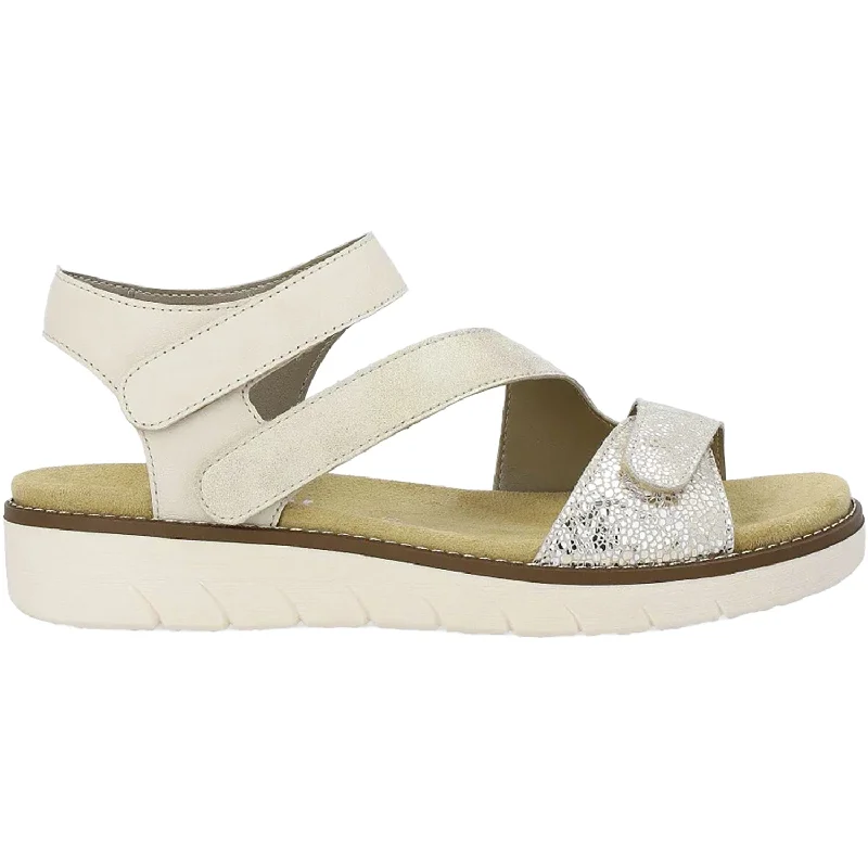 Men's sandals with a buckle closureWomen's Remonte D2050-61 Jocelyn 50 Weissgold/Muschel Leather