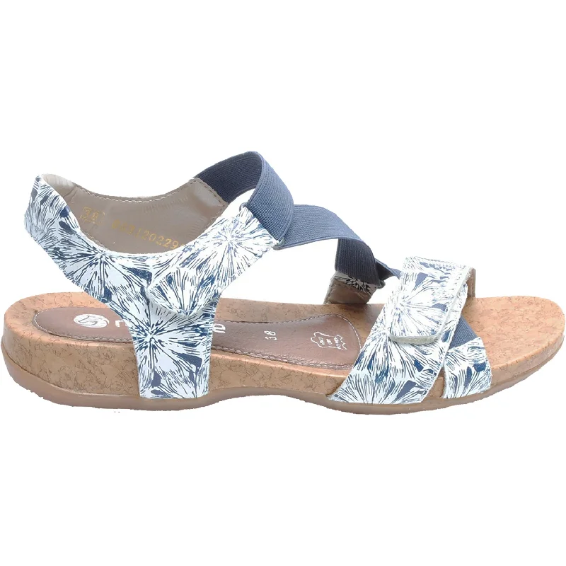 Men's sandals with a wide strap for supportWomen's Remonte R3257-81 Juno 57 White/Royal Blue Leather