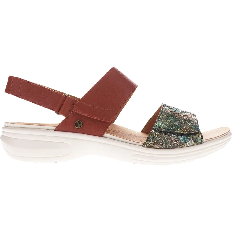 Men's sandals with a padded heelWomen's Revere Como Cognac Peacock/Python Leather