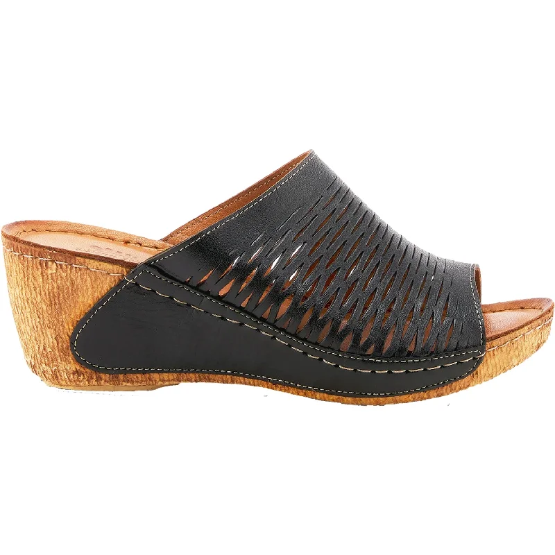 Men's sandals with a flexible sole for easy movementWomen's Spring Step Cunacena Black Leather