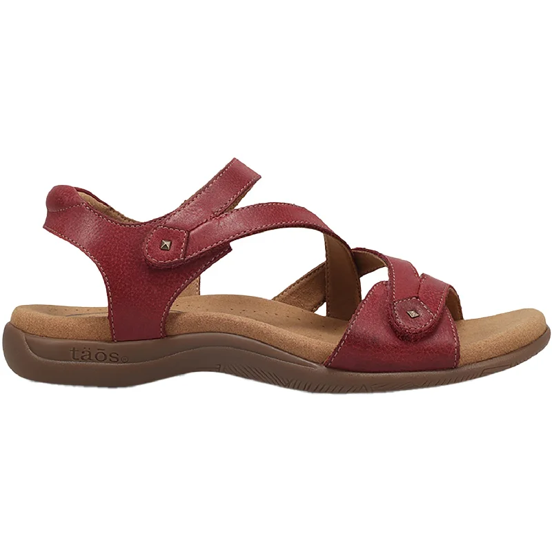 Men's sandals with a contrast stitching detailWomen's Taos Big Time Cranberry Leather