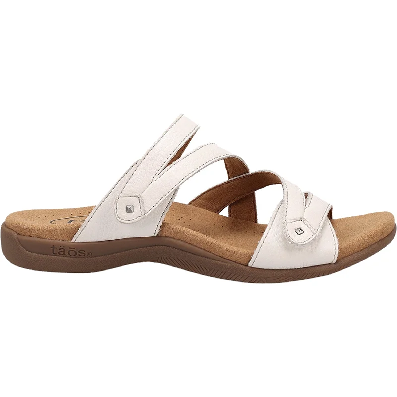 Men's leather sandals with an adjustable strapWomen's Taos Double U White Leather