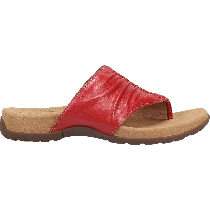 Men's sandals with a decorative buckle or charmWomen's Taos Gift 2 Red Leather