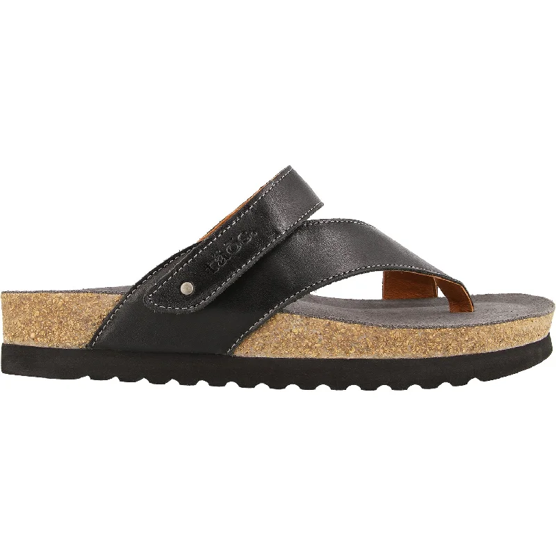 Men's leather sandals with an adjustable strapWomen's Taos Lola Black Leather