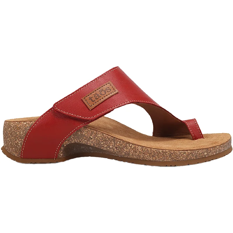 Men's sandals with a decorative buckle or charmWomen's Taos Loop Red Leather