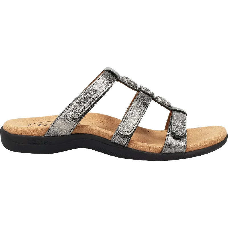 Men's sandals with a toe post designWomen's Taos Prize 4 Pewter Leather