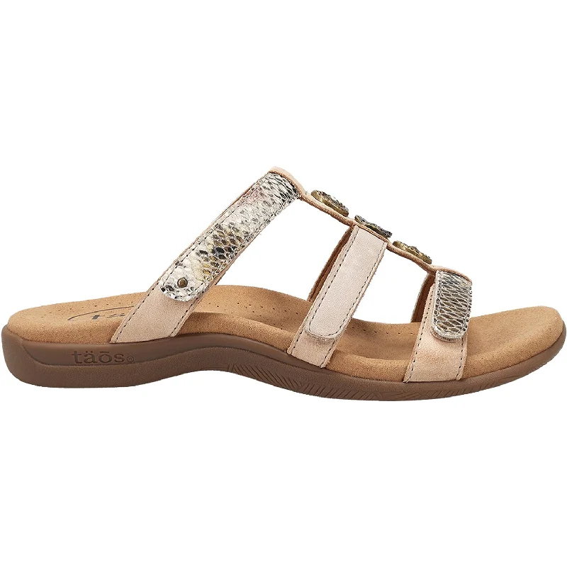 Men's sandals with a rubber sole for tractionWomen's Taos Prize 4 Taupe Snake Multi Leather