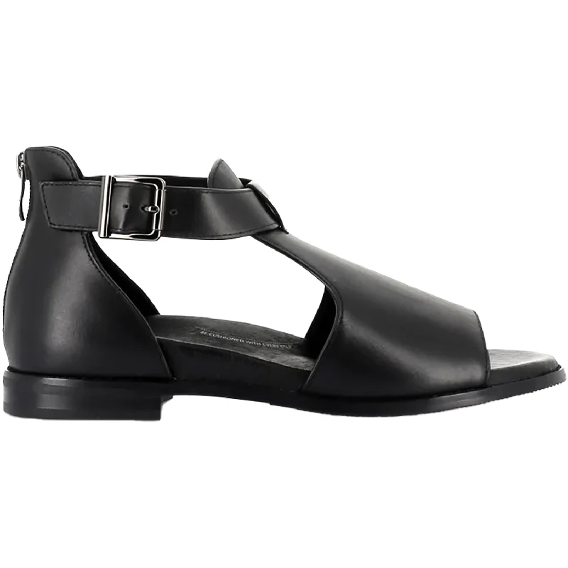 Men's sandals with a perforated leather upper for ventilationWomen's Ziera Jeskie Black Leather