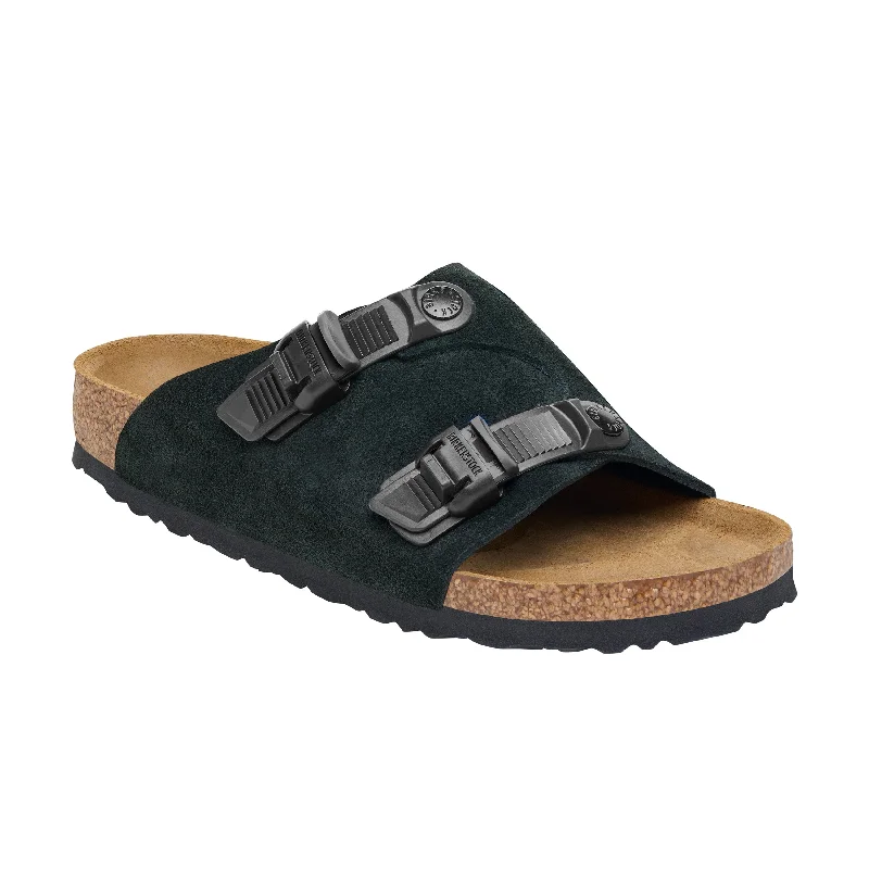 Men's sandals with a buckle closureZurich Tech Black Suede Leather