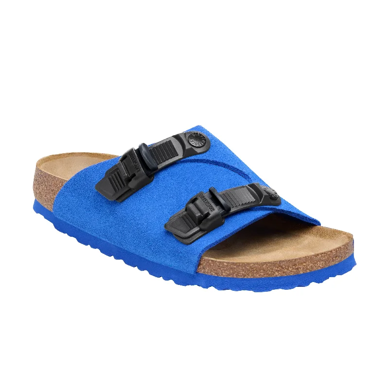 Men's leather sandals with an adjustable strapZurich Tech Ultra Blue Suede Leather