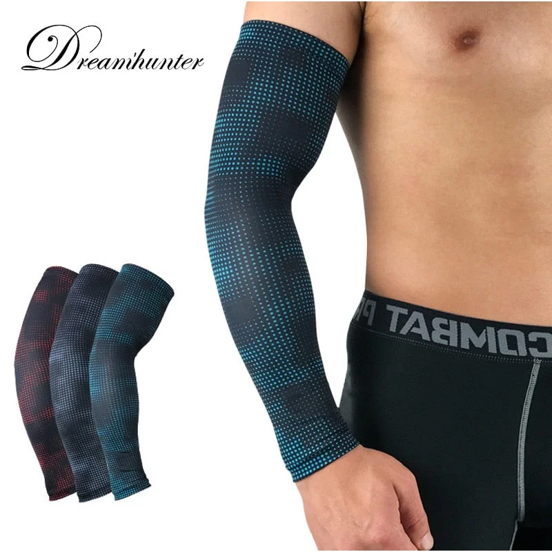 Men's retro - style sneakers inspired by the 80s1 PCS Printed Sports Running Arm Sleeves Breathable Lycra Basketball Compression Arm Sleeves Cover For Sun Protection