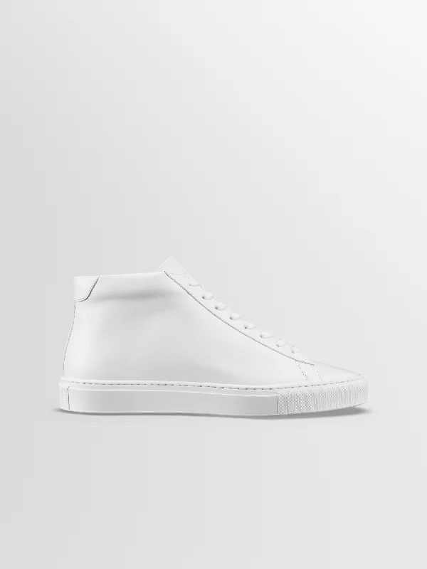 Men's leather - and - mesh combination sneakers for style and functionCapri Mid in Triple White