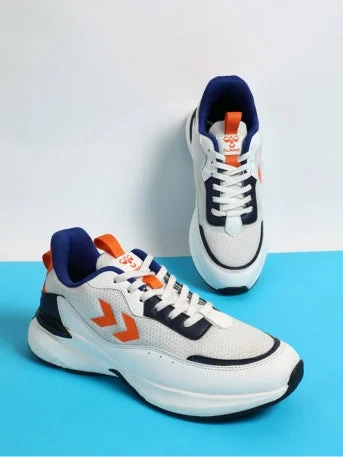 Men's basketball sneakers with ankle supportBlaze Men Lace Up Sports White/Orange Shoe