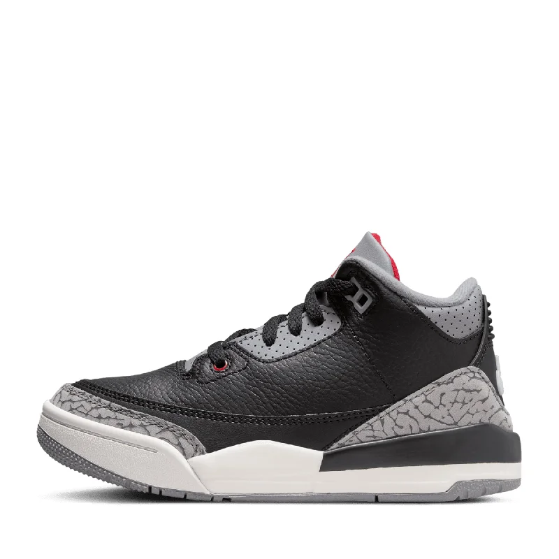 Men's camo - print sneakers for an edgy styleJordan 3 Retro 'Black Cement' (PS) - Black/Fire Red