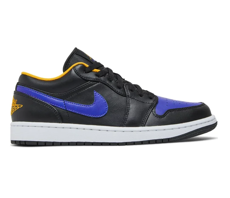 Men's lifestyle sneakers with a premium material constructionMen’s Nike Air Jordan 1 Low (Dark Concord/Lakers)