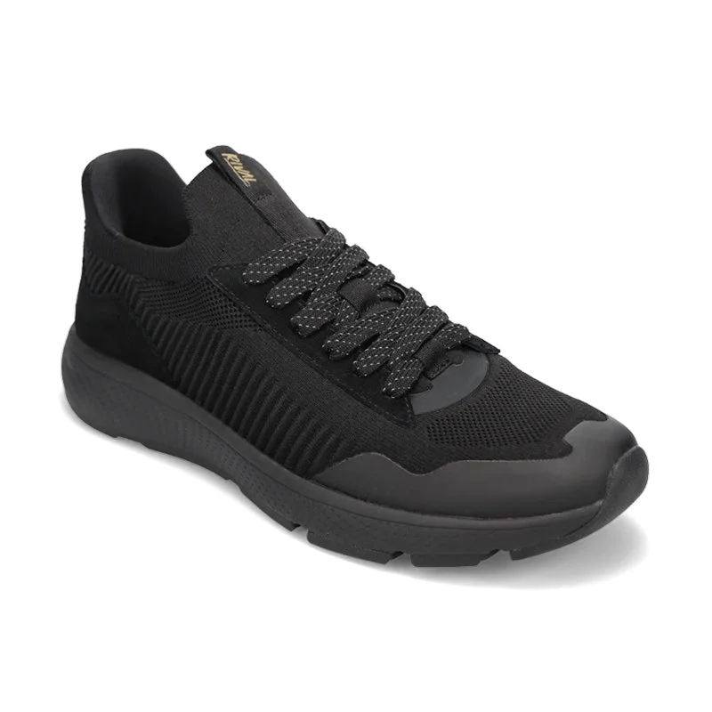 Men's casual sneakers with a woven upper for a unique textureMen's Coast Black/Gold/Black