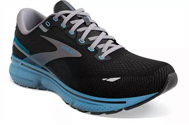 Men's hiking sneakers with a high - traction soleMen's Ghost 15 Running Shoes ( D Width ) In Black/blue