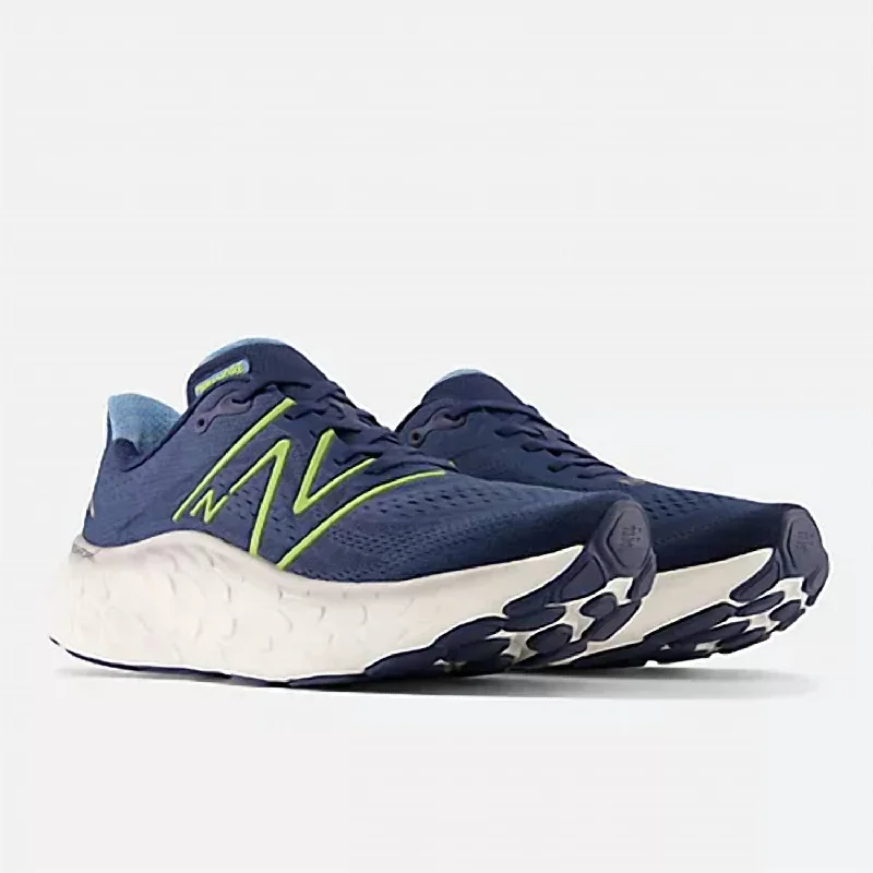 Men's skateboarding sneakers with a vulcanized soleMen's New Balance Fresh Foam X More V4 Running Shoes ( D Width ) In Nb Navy / Cosmic Pineapple / Heritage Blue