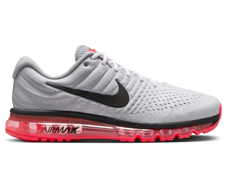 Men's tennis sneakers with a non - slip outsoleMen's Nike Air Max 2017 (Wolf Grey/Hot Punch)