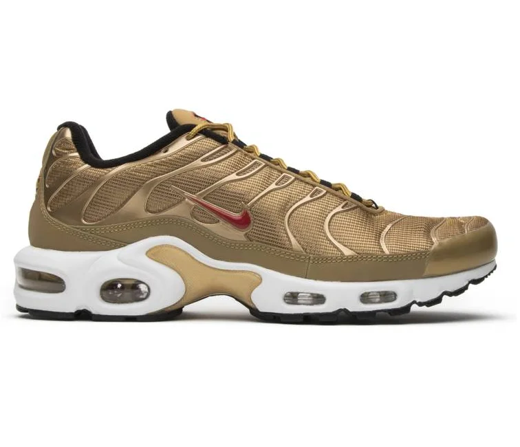 Men's vegan leather sneakers for an eco - friendly optionMen's Nike Air Max Plus TN (Gold Bullet)