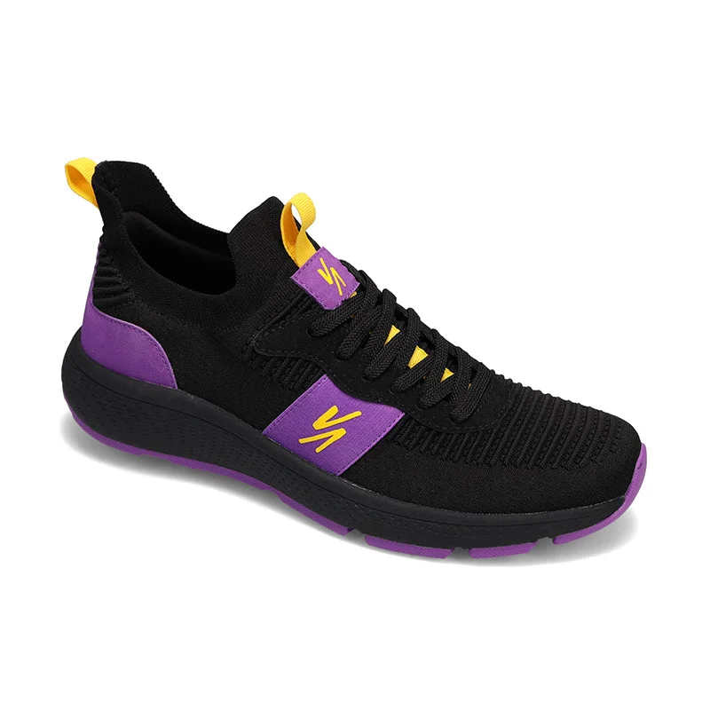 Men's fashion - forward sneakers with a unique tongue designMen's Reign Black/Purple/Yellow