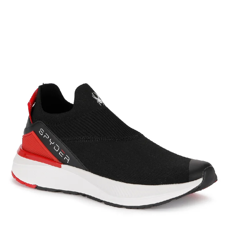 Men's leather - and - mesh combination sneakers for style and functionMens Tanaga - Black/ Fiery Red