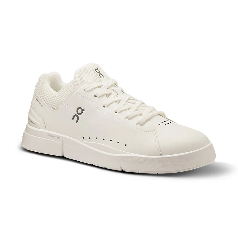 Men's navy blue suede sneakers with gold - toned eyeletsMen's The Roger Advantage All White