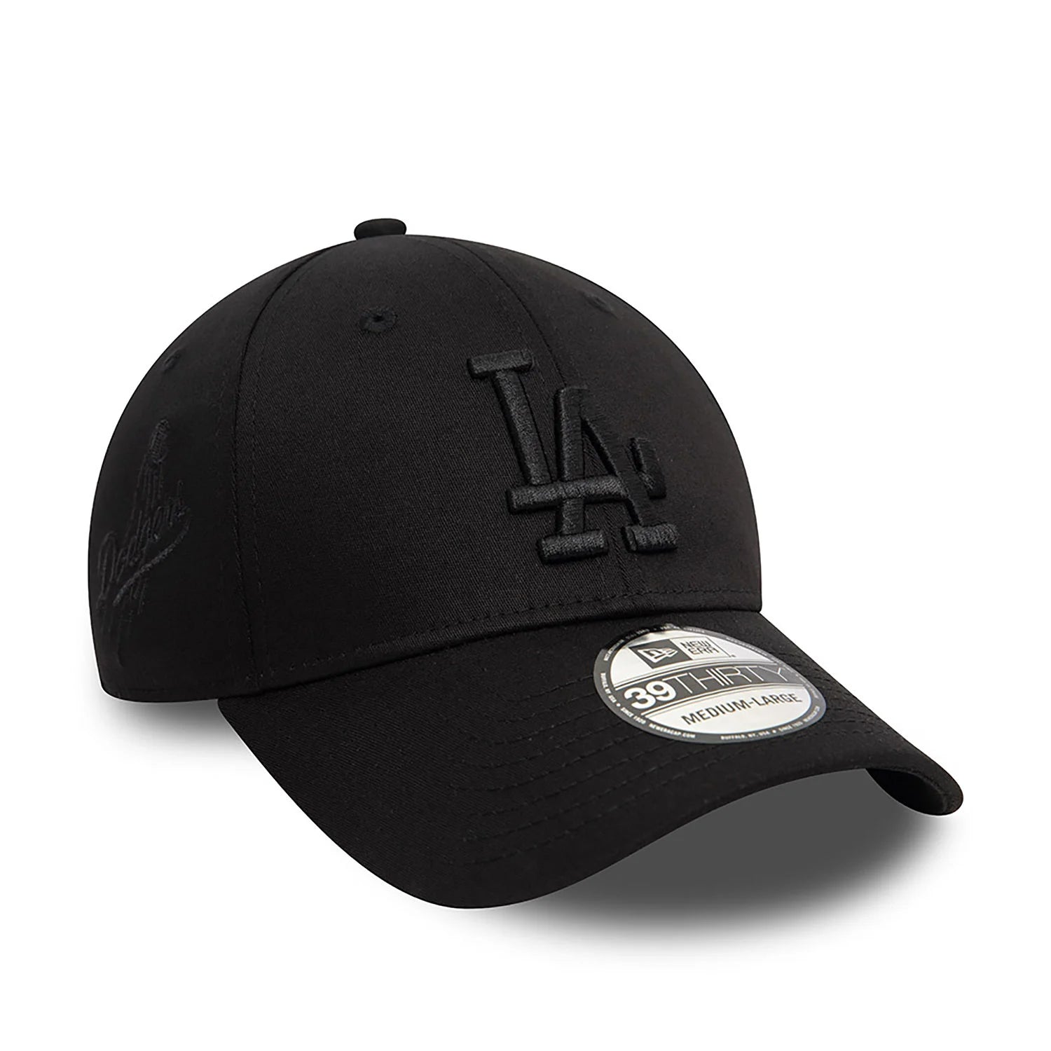 Men's lifestyle sneakers with a premium material constructionNEW ERA LA Dodgers Monochrome Black 39THIRTY Stretch Fit Cap