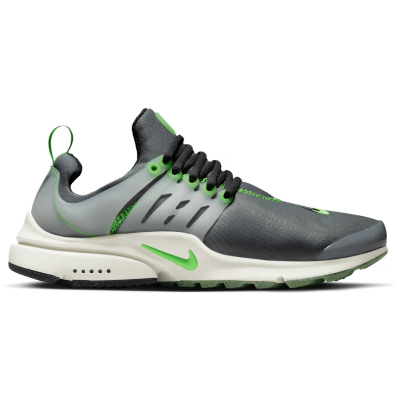 Men's high - top leather sneakers with a zip - up sideMen’s Nike Air Presto PRM ‘Smoke Grey/Scream Green’