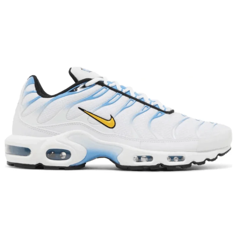 Men's sneakers with a removable insole for easy cleaningMen’s Nike AirMax Plus TN ‘White/University Gold' (Poseidon)