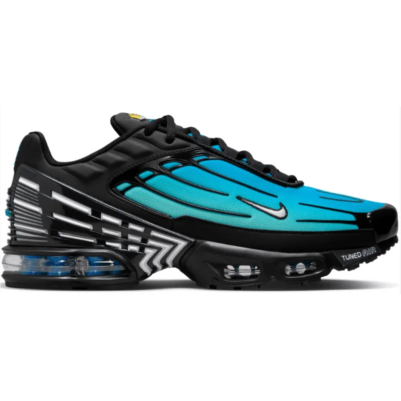 Men's chunky - sole sneakers for a trendy lookMen’s Nike AirMax Plus III TN3 ‘Black/White-Laser Blue’ (Emerald Rise)