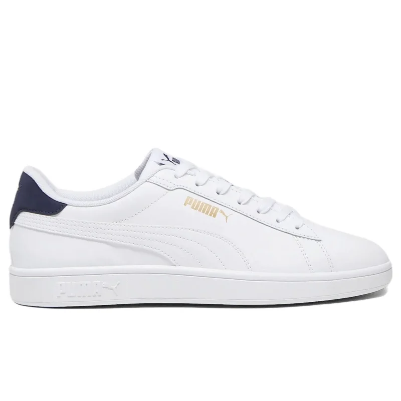 Men's wide - width sneakers for a comfortable fitPUMA MEN'S SMASH 3.0 WHITE/NAVY/GOLD SHOES