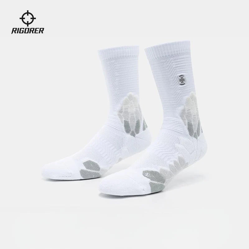 Men's sneaker boots with a mid - ankle heightRigorer Logo Basketball Socks Silver/Grey/White