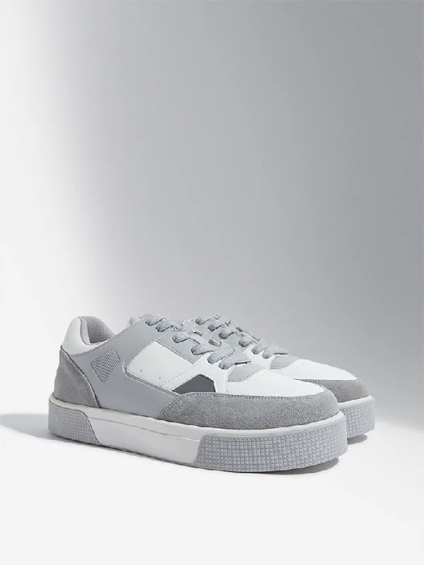 Men's affordable yet stylish sneakers for everyday wearSOLEPLAY Grey Perforated Lace-Up Sneakers