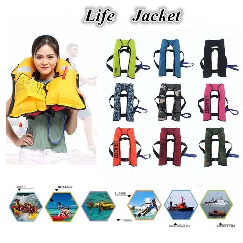 Men's high - end luxury sneakers with hand - stitched detailsSwiming Life Vest Fishing Life Jacket 5 Sec Automatic Inflatable Top Rescue Vest 15kg Buoyancy kayak Women/man Life Jacket