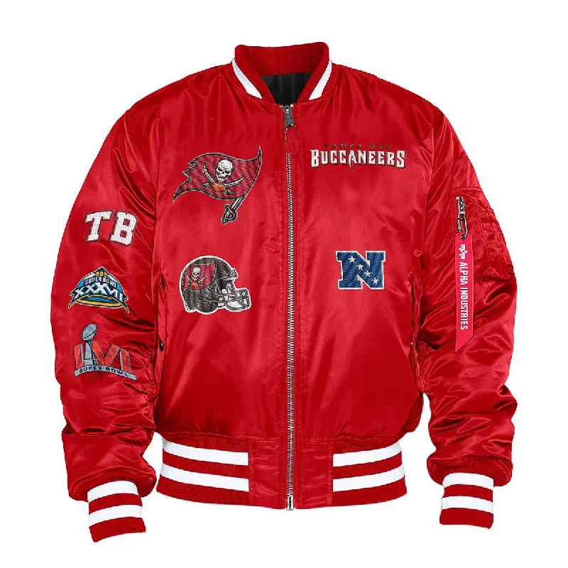 Men's high - end luxury sneakers with hand - stitched detailsTAMPA BAY BUCCANEERS X ALPHA X NEW ERA MA-1 BOMBER JACKET