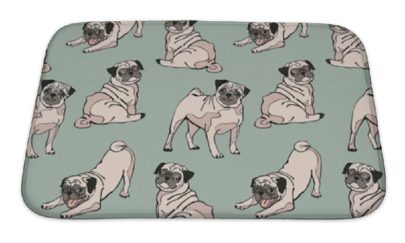 Men's shock - absorbing trail running sneakersBath Mat, Cute Dogs Pug Pattern