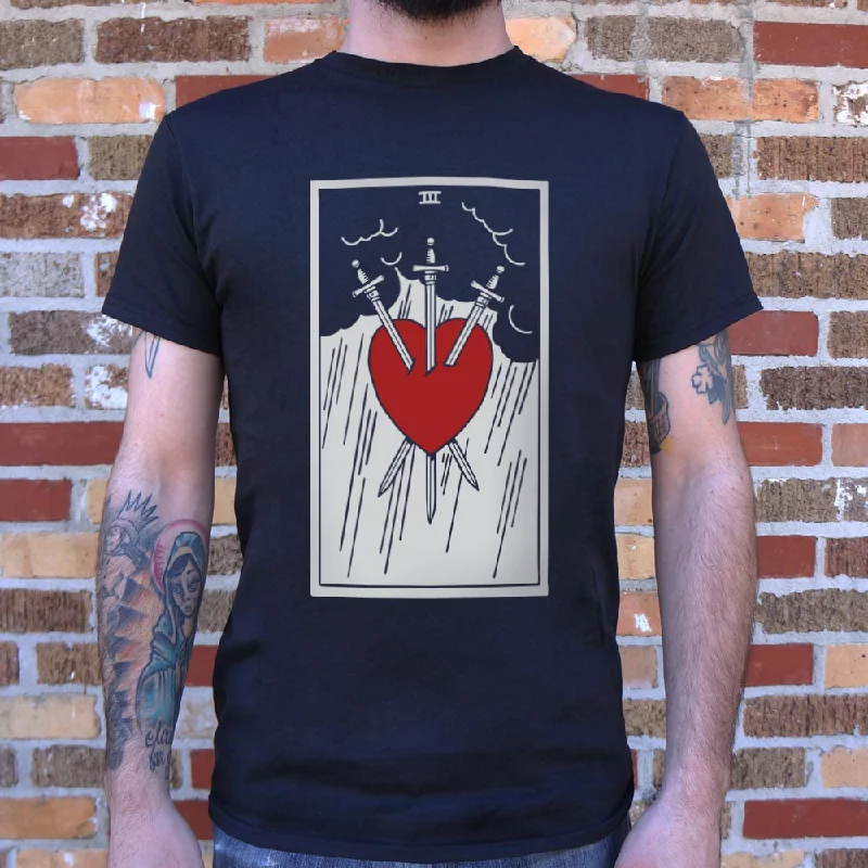 Men's minimalist sneakers with a simple designTarot Three Of Swords T-Shirt (Mens)