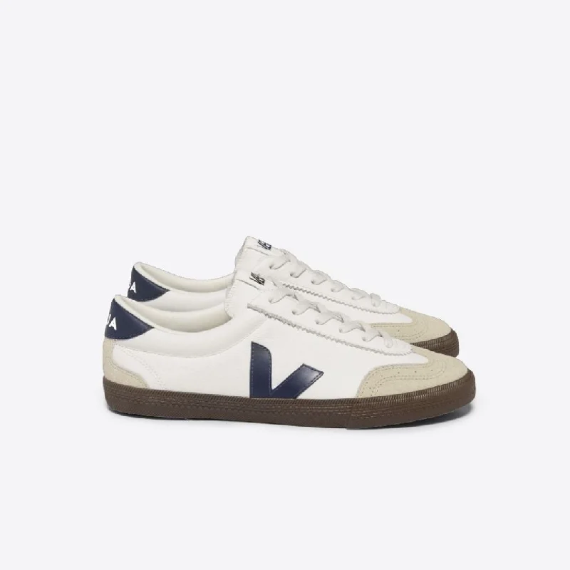 Men's high - end luxury sneakers with hand - stitched detailsVolley Leather Sneaker (White + Nautico Bark)