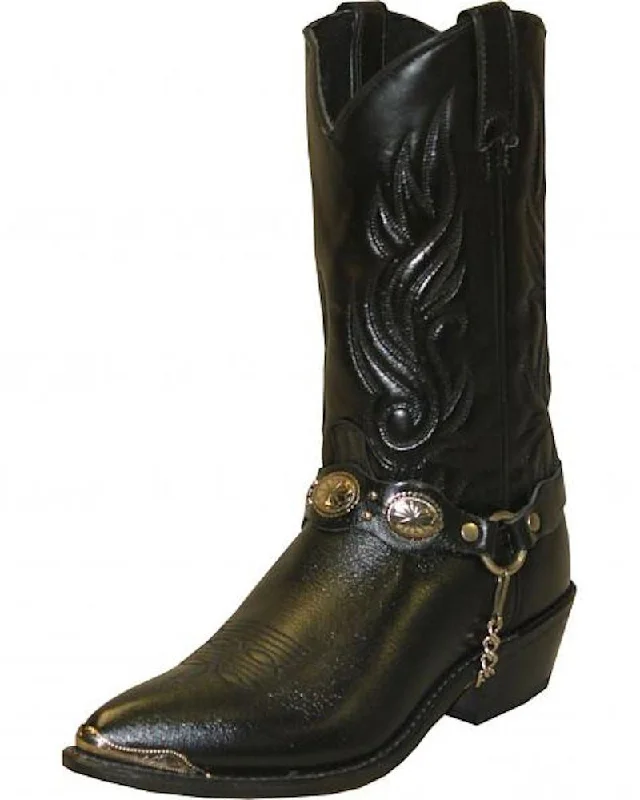 Men's western boots with a silver - toned hardware and accentsAbilene Sage Concho Western Boot (Black)