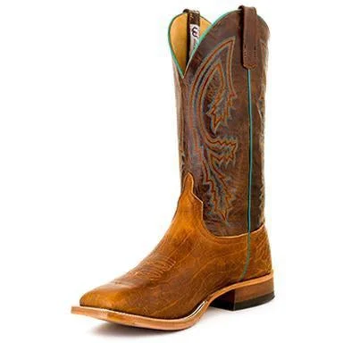 Men's western boots with a decorative inlay on the toe and heelAnderson Bean Yeti Tobacco/Explosion Brass Boot