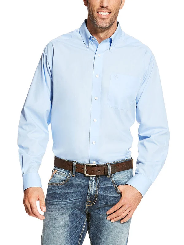 Alligator - embossed men's western boots for a bold statementAriat 10020329 Mens Wrinkle Free Solid Shirt Light Blue