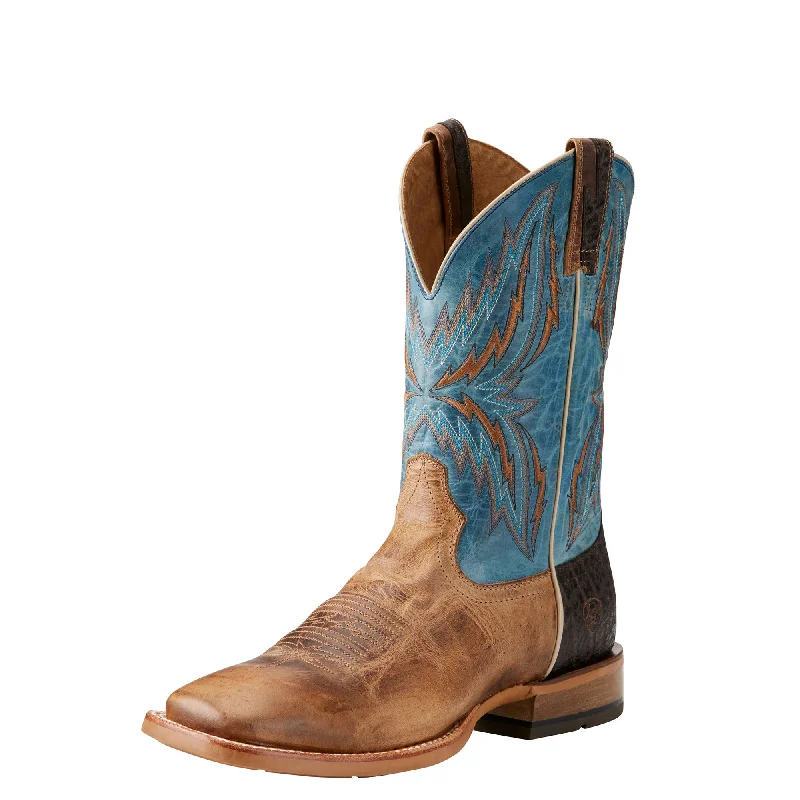 Men's western boots with a concho - studded strap and a pointed toeAriat Arena Rebound Wide Square Toe (Dusted Wheat)