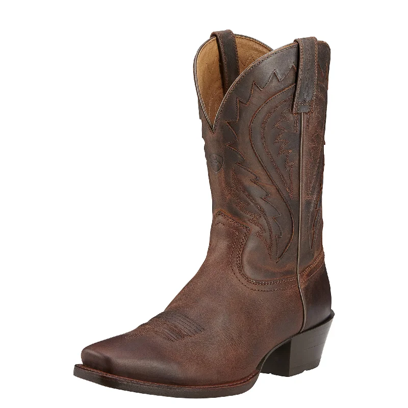 Men's genuine leather western boots with a snake - skin inlayAriat Legend Phoenix (Toasty Brown)