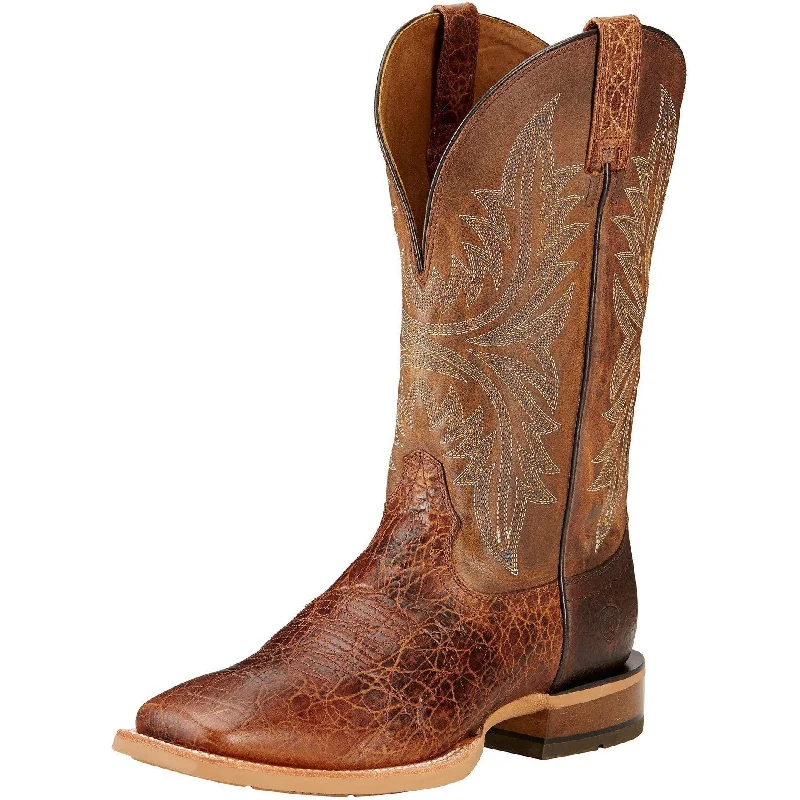 Western - style men's boots with intricate tooling and stitchingAriat Men's Cowhand Adobe Clay Boot