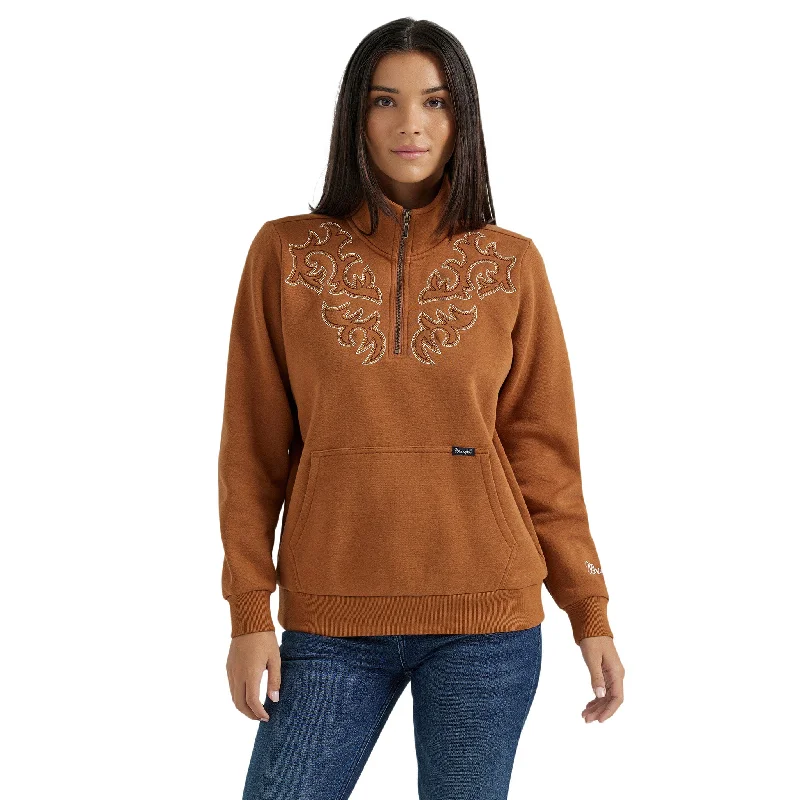 Men's western boots with a concho - studded strap and a pointed toeWrangler Women's Boot Stitch Yoke Sweater