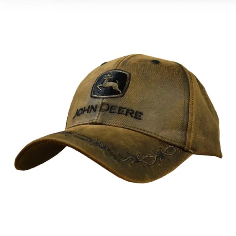 Men's western boots in a rich brown or black leatherJohn Deere Brown Oilskin Look Patch Cap