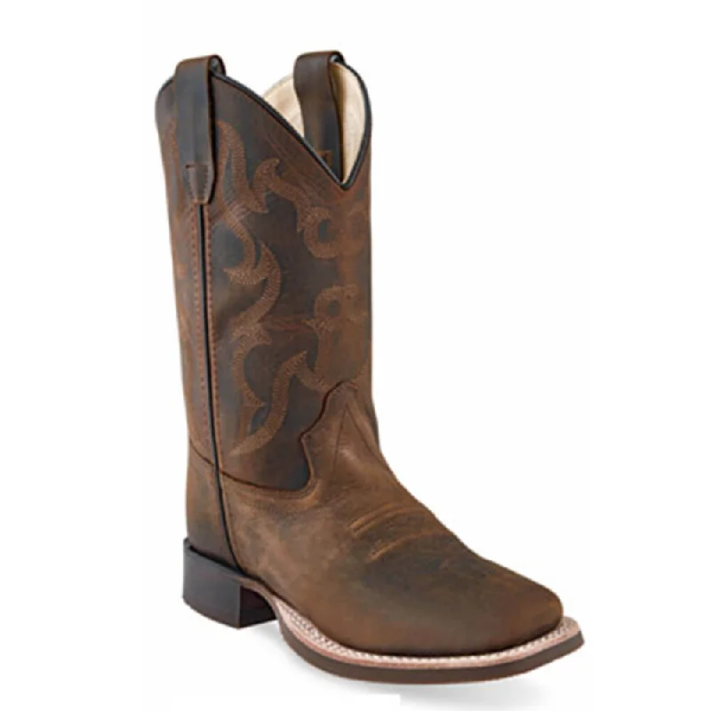 Men's western boots with a scalloped edge and a pull - on strapYouth - Brown Square toe BSY1904