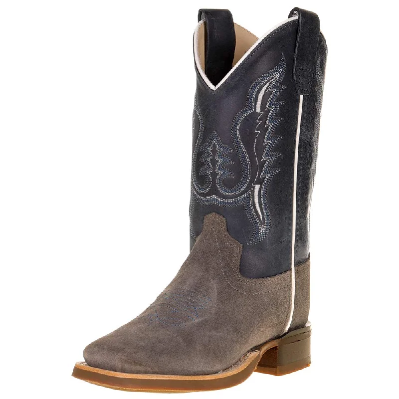 Men's western boots with a leather lining and a padded insoleYouth - BSC1903 Grey Suede/Dark Blue